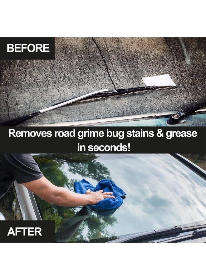 أبرو سائل تنظيف زجاج السيارة المركز 473 مل - منظف ومضاد للتجمد لجميع المواسم، يزيل الحشرات والقطران وفضلات الطيور وأوساخ الطريق، يوفر رؤية واضحة خالية من الخطوط، آمن على الزجاج والطلاء WW-516 - Image 4